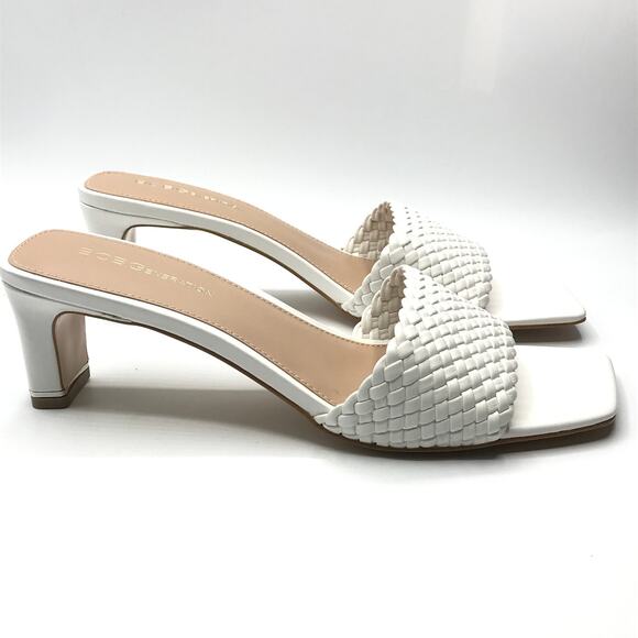 BCBGeneration Womens Kylin GN214010 Braided Heel White 10 New - Picture 3 of 8